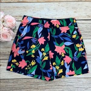J CREW floral 4” inseam shorts